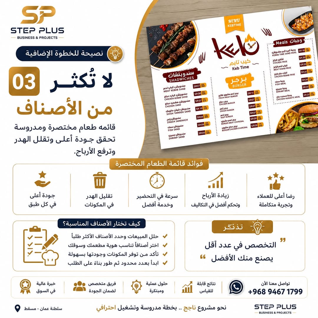 إنشاء المنيو
